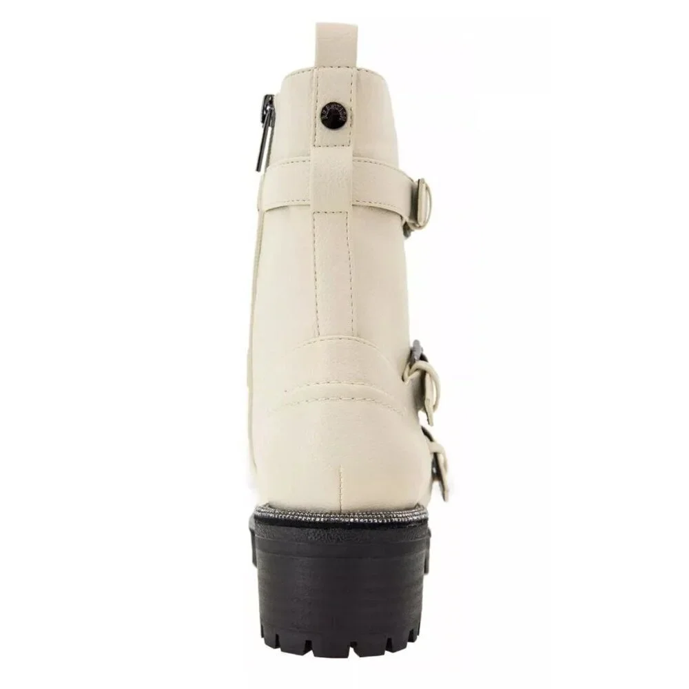 KENNETH COLE / Tate Briker Jewel / Lug Sole / Booties / Bone / with Buckle